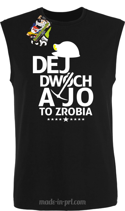 Dej dwóch a jo to zrobia - top męski bezrękawnik czarny