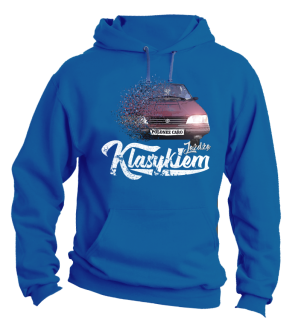 Jeżdżę klasykiem POLONEZ Caro - bluza męska z kapturem niebieska