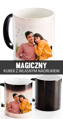 Magiczny kubek z twoim własnym nadrukiem pojemność 330ml - Kubek ceramiczny