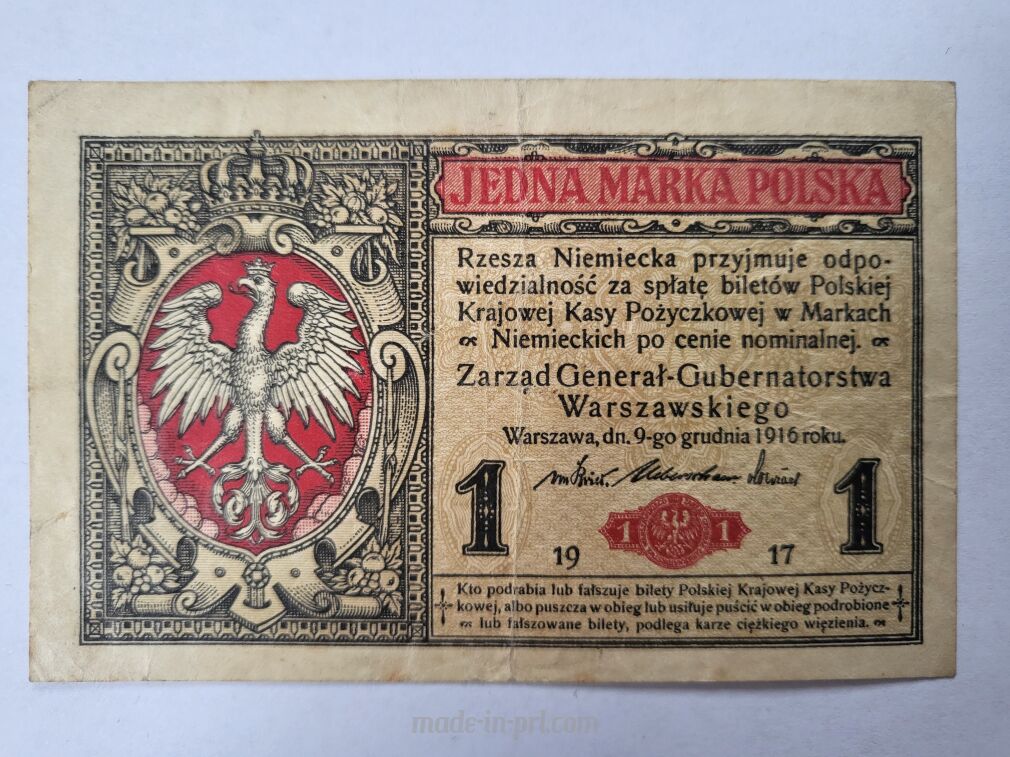 1 Marka Polska 1916 r. 9 Grudnia - Seria B