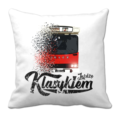 Jeżdżę klasykiem Jelcz Berliet PR110 - poduszka biała 40x40cm