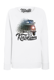 Jeżdżę klasykiem UAZ 469 - bluza damska standard biała