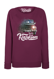 Jeżdżę klasykiem UAZ 469 - bluza damska standard bordowa