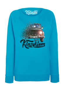 Jeżdżę klasykiem UAZ 469 - bluza damska standard błękitna