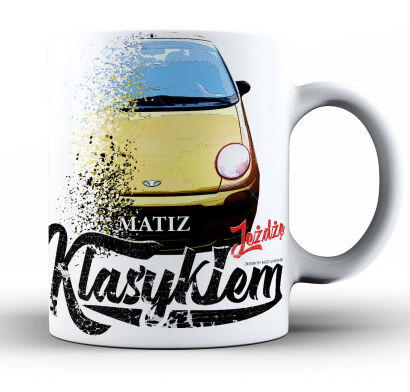 Jeżdżę klasykiem MATIZ Daewoo - kubek biały ceramiczny 330ml