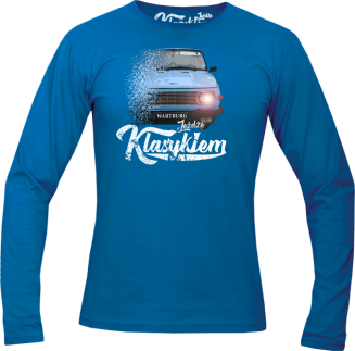 Jeżdżę klasykiem Wartburg - longsleeve męski niebieski