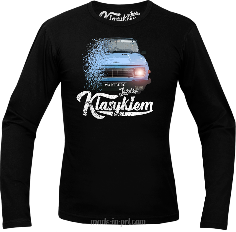 Jeżdżę klasykiem Wartburg - longsleeve męski czarny