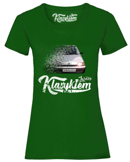Jeżdżę klasykiem CINQUECENTO - koszulka damska butelkowy
