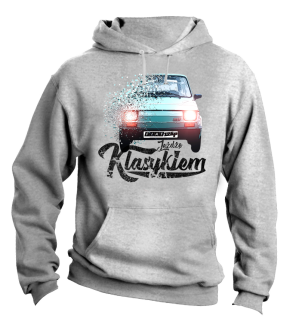 Jeżdżę klasykiem FIAT 126p - bluza męska z kapturem melanżowa