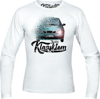 Jeżdżę Klasykiem DAEWOO LANOS - longsleeve męski biały