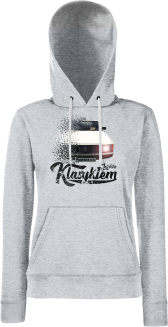Jeżdżę klasykiem Moskvich 2141 - bluza damska z kapturem melanż 