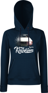 Jeżdżę klasykiem Moskvich 2141 - bluza damska z kapturem granat