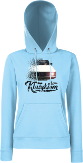 Jeżdżę klasykiem Moskvich 2141 - bluza damska z kapturem błękitny