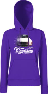 Jeżdżę klasykiem Moskvich 2141 - bluza damska z kapturem fioletowy