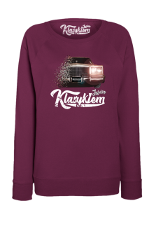 Jeżdżę klasykiem Cadillac Classic Brougham - bluza damska standard bordowy