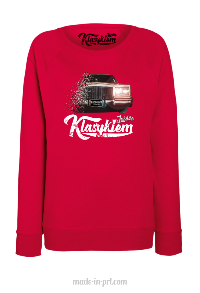 Jeżdżę klasykiem Cadillac Classic Brougham - bluza damska standard czerwony