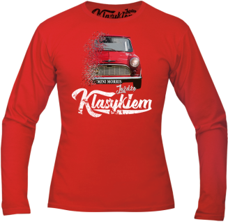Jeżdżę klasykiem Mini Morris - longsleeve męski czerwony