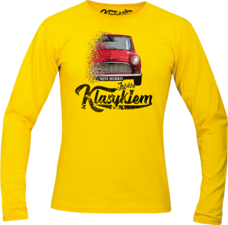 Jeżdżę klasykiem Mini Morris - longsleeve męski żółty