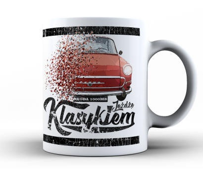 Jeżdżę Klasykiem Skoda 1000MB - kubek biały ceramiczny 330ml