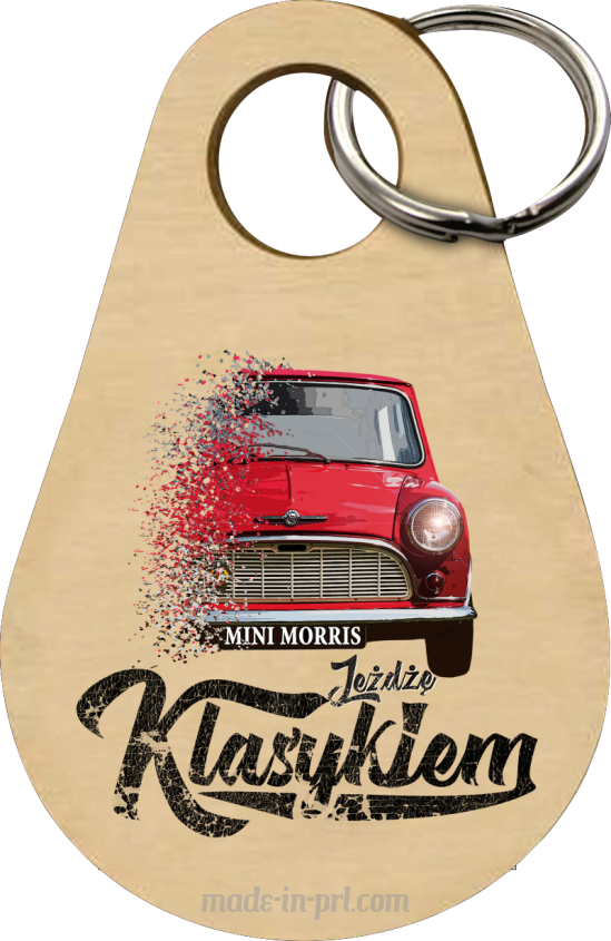 Jeżdżę klasykiem Mini Morris - brelok 