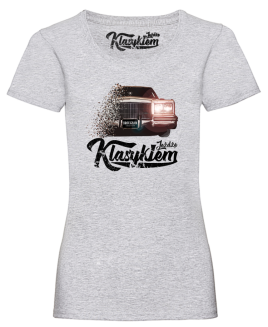 Jeżdżę klasykiem Cadillac Classic Brougham - koszulka damska melanżowa