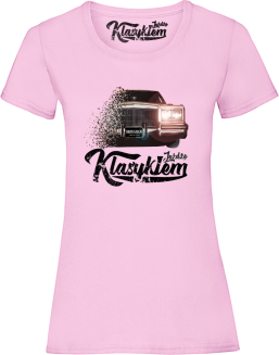 Jeżdżę klasykiem Cadillac Classic Brougham - koszulka damska różowa