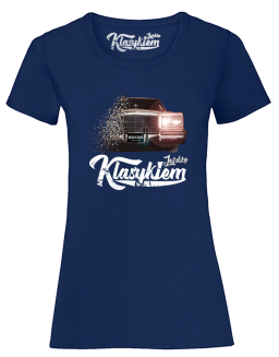 Jeżdżę klasykiem Cadillac Classic Brougham - koszulka damska granatowa