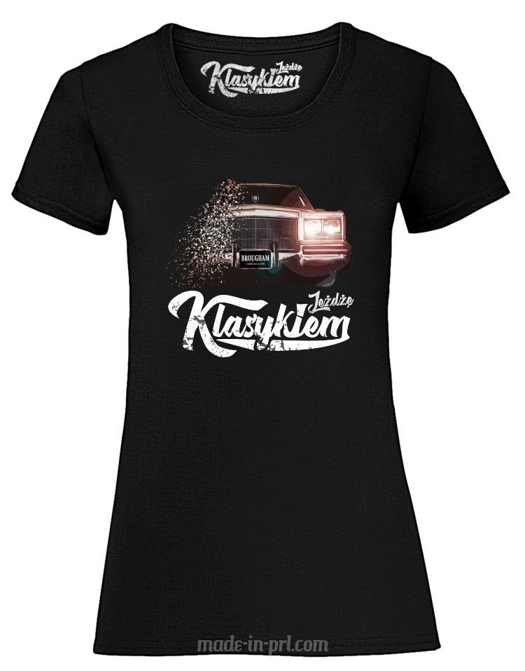 Jeżdżę klasykiem Cadillac Classic Brougham - koszulka damska czarna