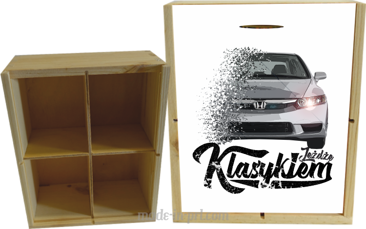 Jeżdżę klasykiem Honda Accord - skrzynka drewniana 4 przegródki
