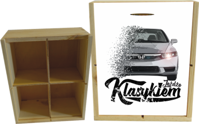 Jeżdżę klasykiem Honda Accord - skrzynka drewniana 4 przegródki