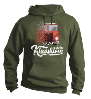 Jeżdżę Klasykiem Star Auto - bluza męska z kapturem khaki