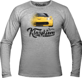 Jeżdżę klasykiem Corvette Żółty Sport - longsleeve męski melanż
