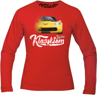 Jeżdżę klasykiem Corvette Żółty Sport - longsleeve męski