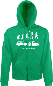 126p Evolution - bluza męska kaptur na zamek zielona
