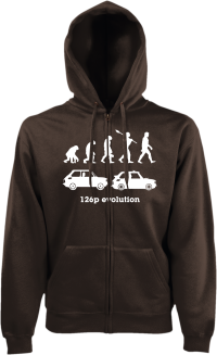 126p Evolution - bluza męska kaptur na zamek brązowa