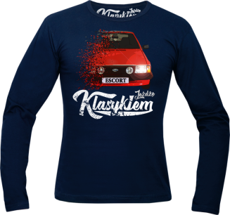 Jeżdżę klasykiem Ford Escort Stary - longsleeve męski granatowy