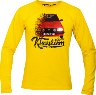 Jeżdżę klasykiem Ford Escort Stary - longsleeve męski żółty
