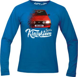 Jeżdżę klasykiem Ford Escort Stary - longsleeve męski niebieski