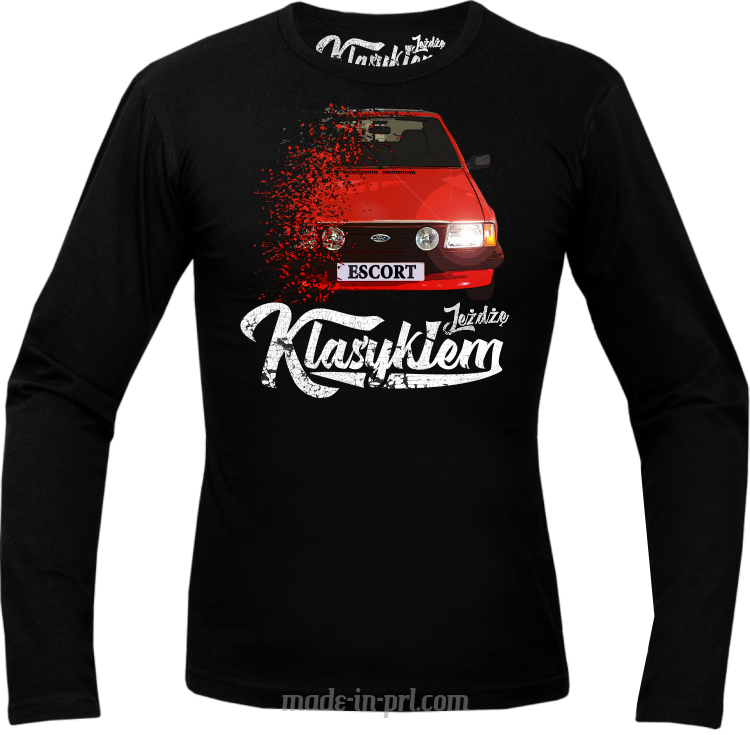 Jeżdżę klasykiem Ford Escort Stary - longsleeve męski czarny