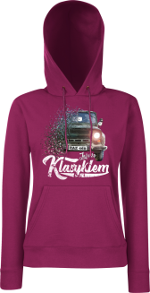 Jeżdżę klasykiem UAZ 469 -  bluza damska z kapturem bordowa