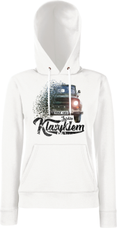 Jeżdżę klasykiem UAZ 469 -  bluza damska z kapturem biała