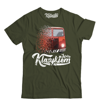 Jeżdżę Klasykiem Star Auto - koszulka męska khaki