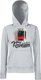 Jeżdżę klasykiem Jelcz Berliet PR110 - bluza damska z kapturem melanżowa