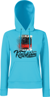 Jeżdżę klasykiem Jelcz Berliet PR110 - bluza damska z kapturem błękitna