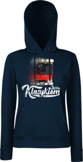 Jeżdżę klasykiem Jelcz Berliet PR110 - bluza damska z kapturem granatowa