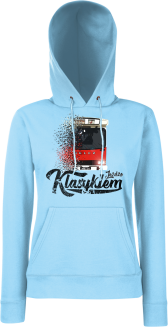Jeżdżę klasykiem Jelcz Berliet PR110 - bluza damska z kapturem błękitna