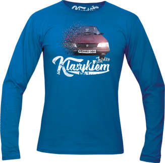 Jeżdżę klasykiem POLONEZ Caro - longsleeve męski niebieski