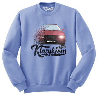 Jeżdżę klasykiem Audi 80 - bluza męska standard błękitna