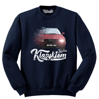 Jeżdżę klasykiem Audi 80 - bluza męska standard granatowa