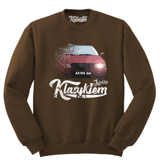 Jeżdżę klasykiem Audi 80 - bluza męska standard brązowa